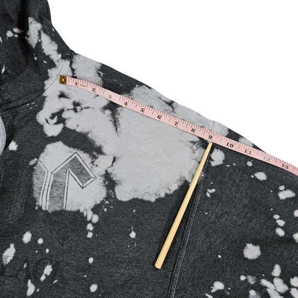 AC⚡️DC Acid Washed Long Sleeve Hooded Sweatshirt, Dark Grey, Large - Picture 10 of 11